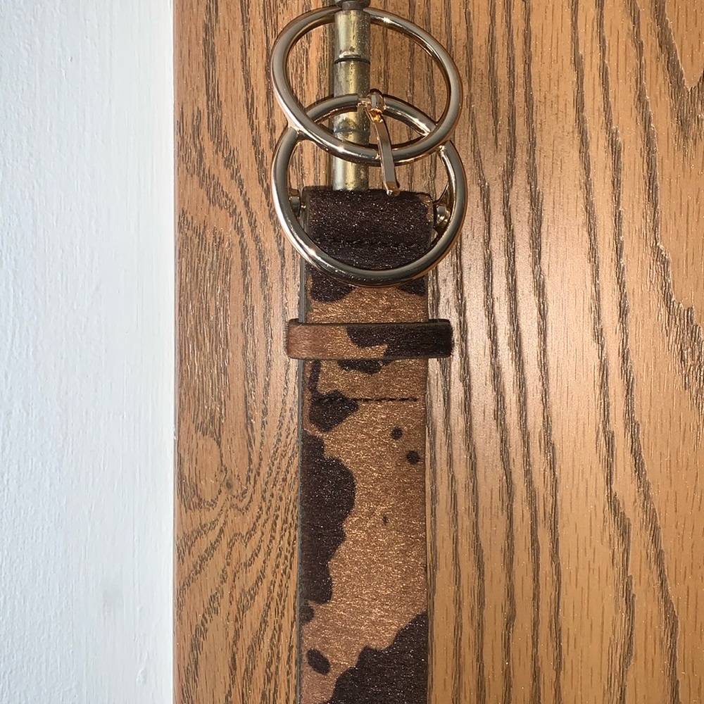 Two tone brown printed belt